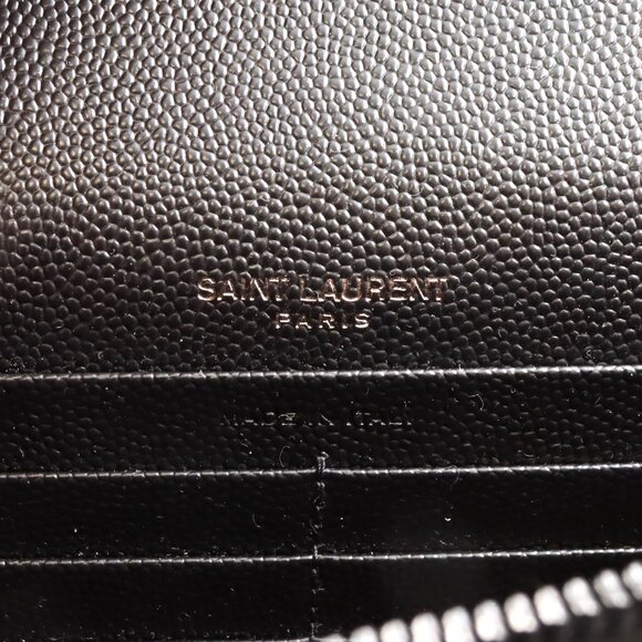 NWT Saint Laurent Cassandre Black Grain de Poudre Leather Envelope Chain Wallet - Picture 11 of 16